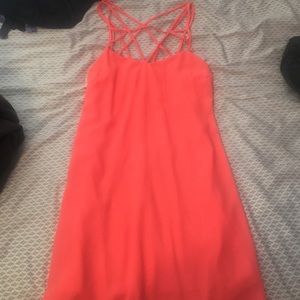 Neon orange/coral dress