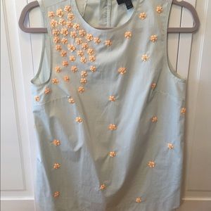 NWOT jcrew beaded flowered tank top