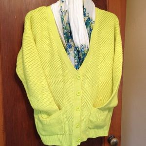 Bright yellow cardigan