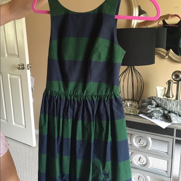 Blue and Green Striped Fit and Flare Dress from AF