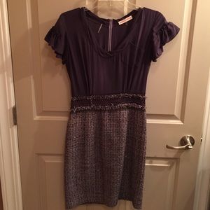 Rebecca Taylor tweed purple dress