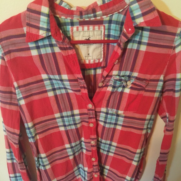 Hollister and American eagle flannel shirts