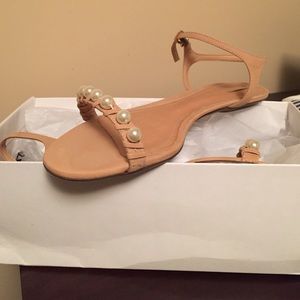 Schutz Pearl strap flat sandals