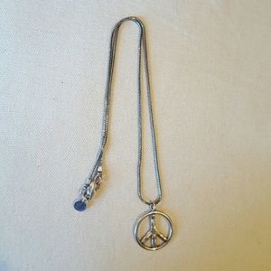 Retired Silpada Peace Sign Sterling Silver Necklac