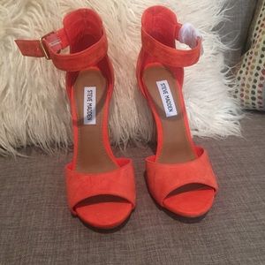 Steve Madden bright orange heels