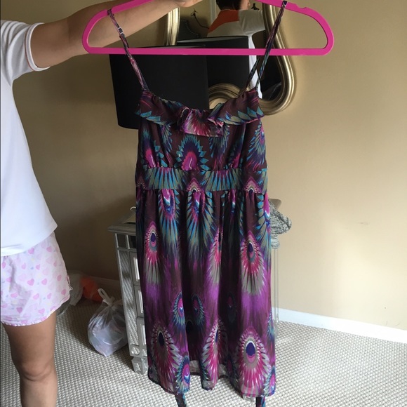 Purple Chiffon Peacock Dress