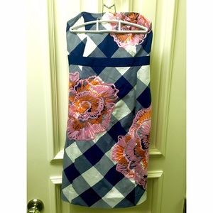 Lilly Pulitzer Navy Flower Strapless Dress