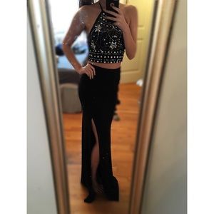 Black two-piece prom dress (never worn)