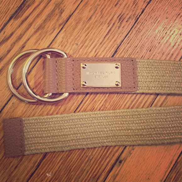 Michael Kors gold and tan belt