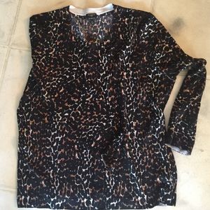 Talbots animal print button down sweater 2xl
