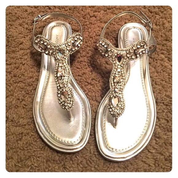 Antonio Melanie Silver Rhinestone Sandels