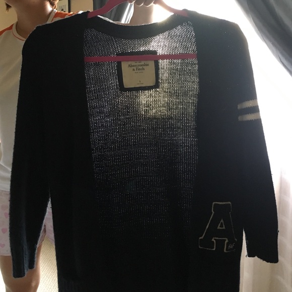 Navy Knitted Long Cardigan.