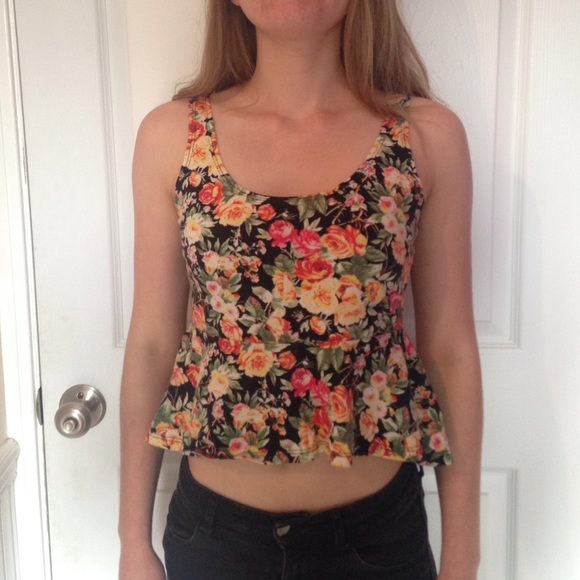 Floral peplum top