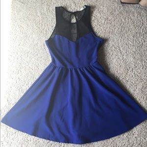Nordstrom Lush Skater Dress with Mesh Detailing