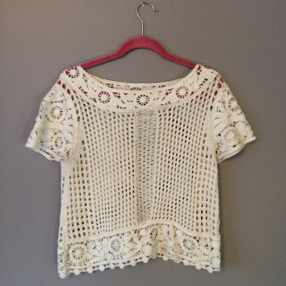 Off-white Crocheted crop sweater - Picture 1 of 2