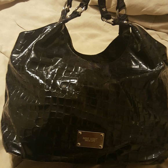 Black nine west large purse