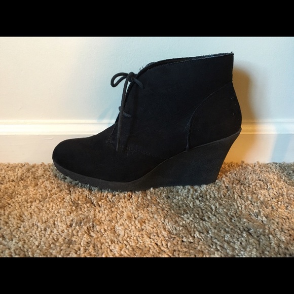 Black Wedge Booties! Size 10!