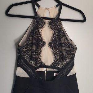 Black/Cream lace romper