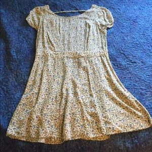 White and blue floral dress