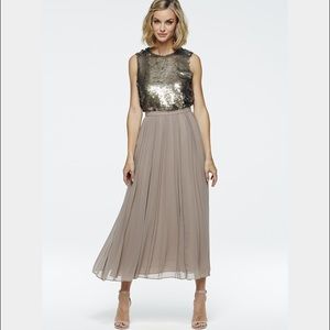 Paper Crown Pleated Pier Midi Skirt