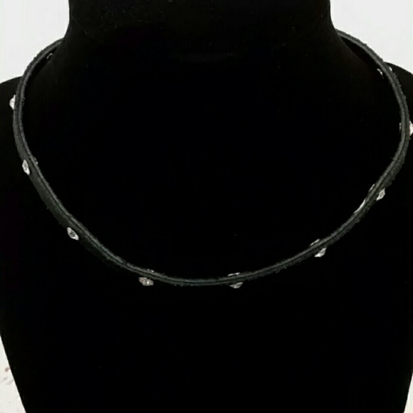 Rhinestone Studded Choker  Collar Necklace