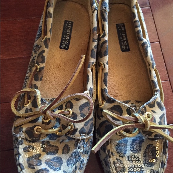 Leopard sequence sperry loafers