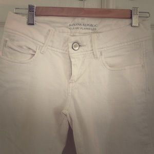 Banana Republic White Flared Denim