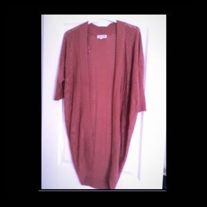 Long sweater textured sweater duster/cardigan