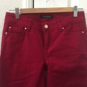 White and Black Red slim jeans