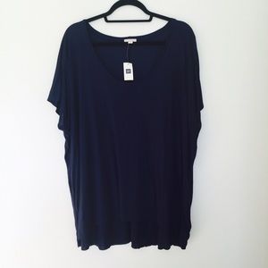 Gap Navy Blue Drape Short Sleeve T-Shirt