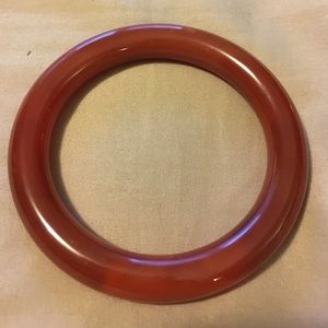 Reddish brown jade bangle bracelet
