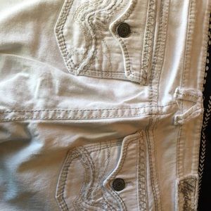 White Hydraulic Jean Capris