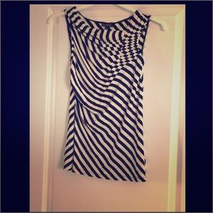 Black and white side striped tank top