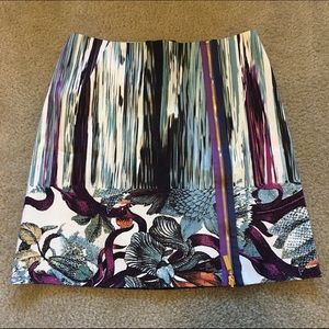 Elie Tahari Blue Printed Reversible Elva Skirt
