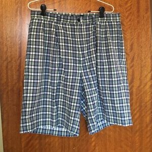 Men's plaid polo shorts