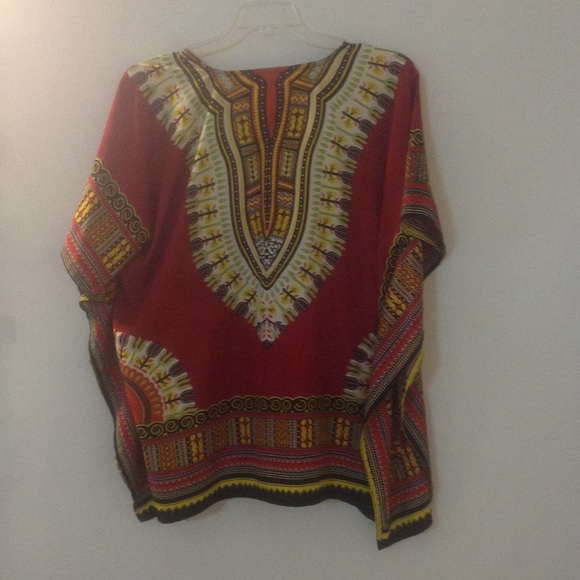 Red tribal butterfly top - Picture 2 of 4