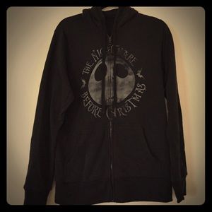 NIGHTMARE BEFORE CHRISTMAS DISTRESS ZIPPER HOODIE