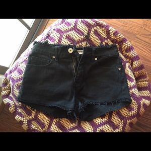 black high waisted bullhead shorts
