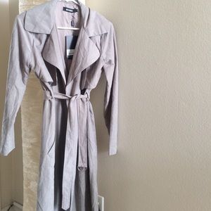 ✨✨Missguided Suede Grey Trenchcoat
