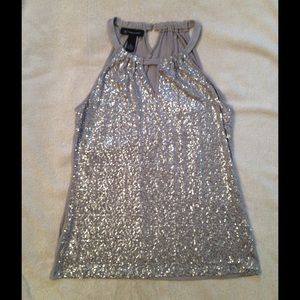 INC grey top with sequins