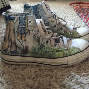 Size 8 "Love Note" High-Top Converse Sneakers