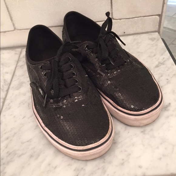 Black sequin vans