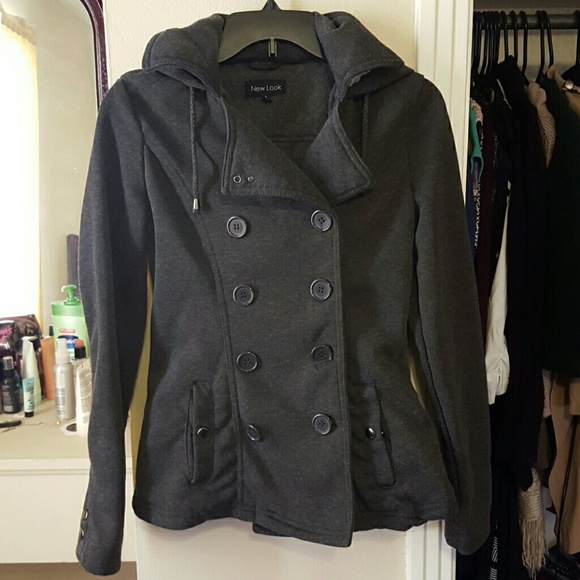🚫SOLD Hooded Pea coat - Picture 2 of 3
