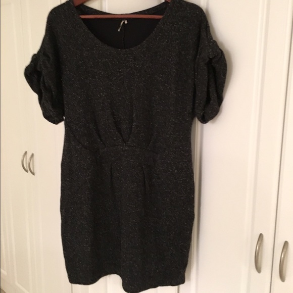 Black marled Iro sweater dress