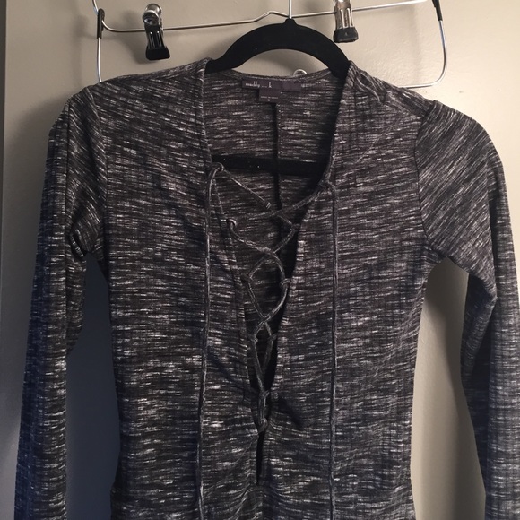 Grey bodysuit long sleeve