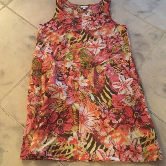 J Jill linen print dress for spring