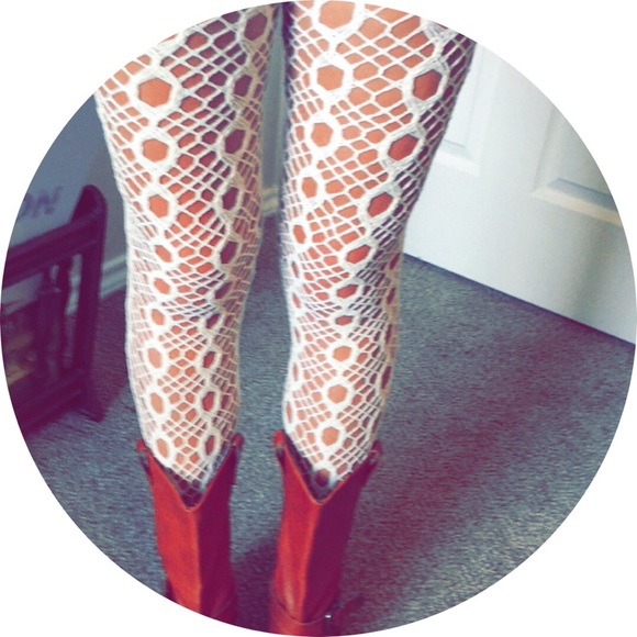 Anthropologie Pattern Cut Out Lace Tights