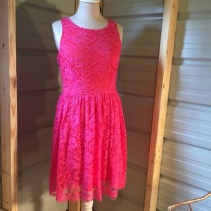 UP by Ultra Pink Dresses - Super cute hot pink lace & orange dress, large UP by Ultra Pink Dresses - Super cute hot pink lace & orange dress, large