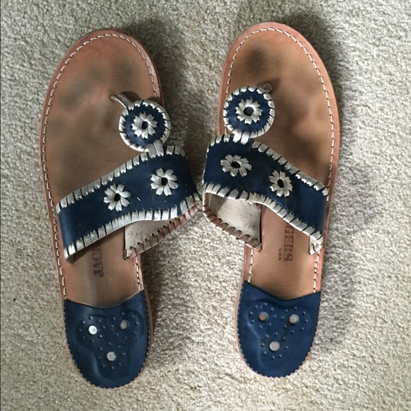 Jack Rogers Navy/Silver, Size 9