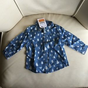 Zara baby boy long sleeve denim button down